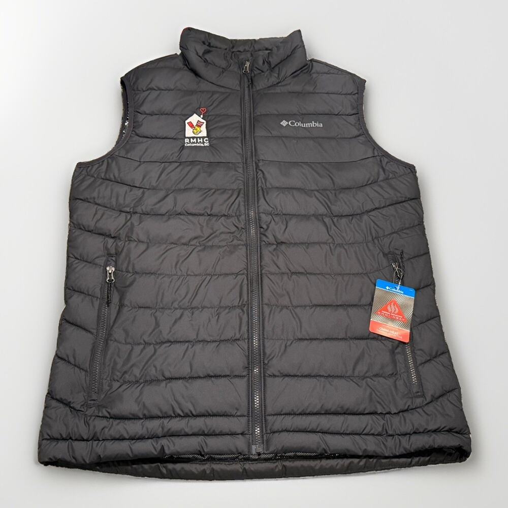 NWT $110 Columbia Mens Powder Lite Vest Black Omni-Heat Puffer